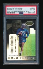 PSA 8 SHAUN ALEXANDER 2000 LEAF CERTIFIED GOLD FUTURE MIRROR BLACK RC #/25