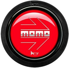 Genuine Momo gloss red silver arrow steering wheel horn push button (small). 