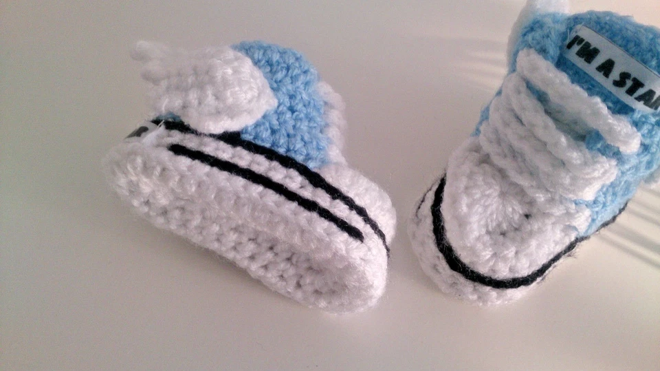 BOTAS BOTAS DE CROCHÊ PARA BEBÊS PRIMEIROS SAPATOS DE TRICÔ roupas - Imagem 4 de 4