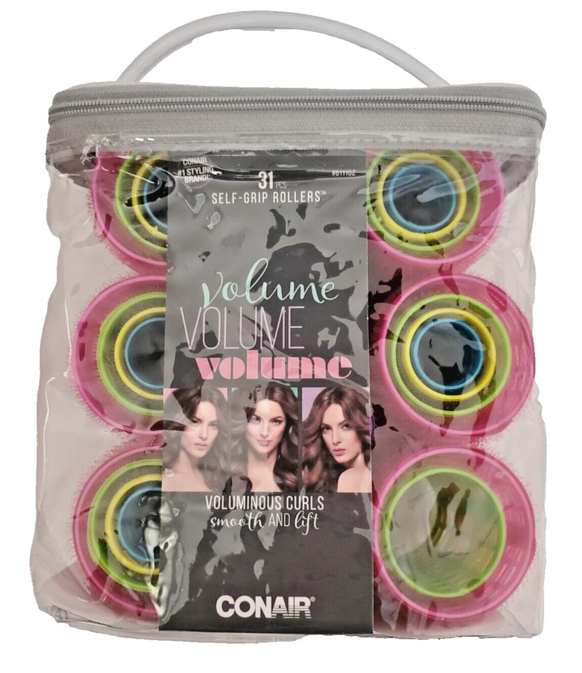 Rodillos de pelo con rizos voluminosos autoagarrables Conair 31 tamaños surtidos color Foto 4 de 4