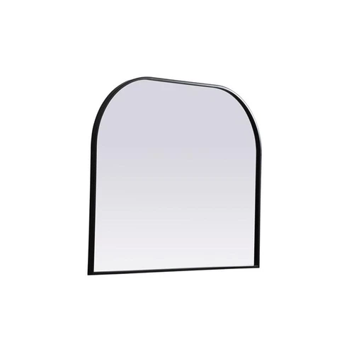Elegant Decor Blaire 36x30" Arch Modern MDF Wood/Iron Mirror in Black - Picture 3 of 9