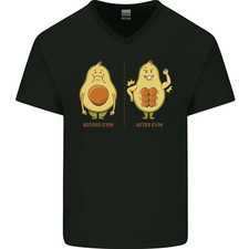 T-Shirt En Coton V-Cou Pour Hommes De Fitness Et Bodybuilding Avocat Amusant