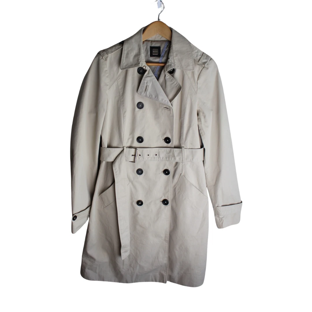 OFF WHITE Cappotto trench doppiopetto Zara donna SM beige bianco sporco soprabito
