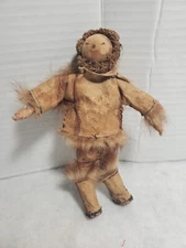 Inuit Inupiak Yupik Amauti Mother Indigenous Folk Art Doll Red Fox Fur Pelt 