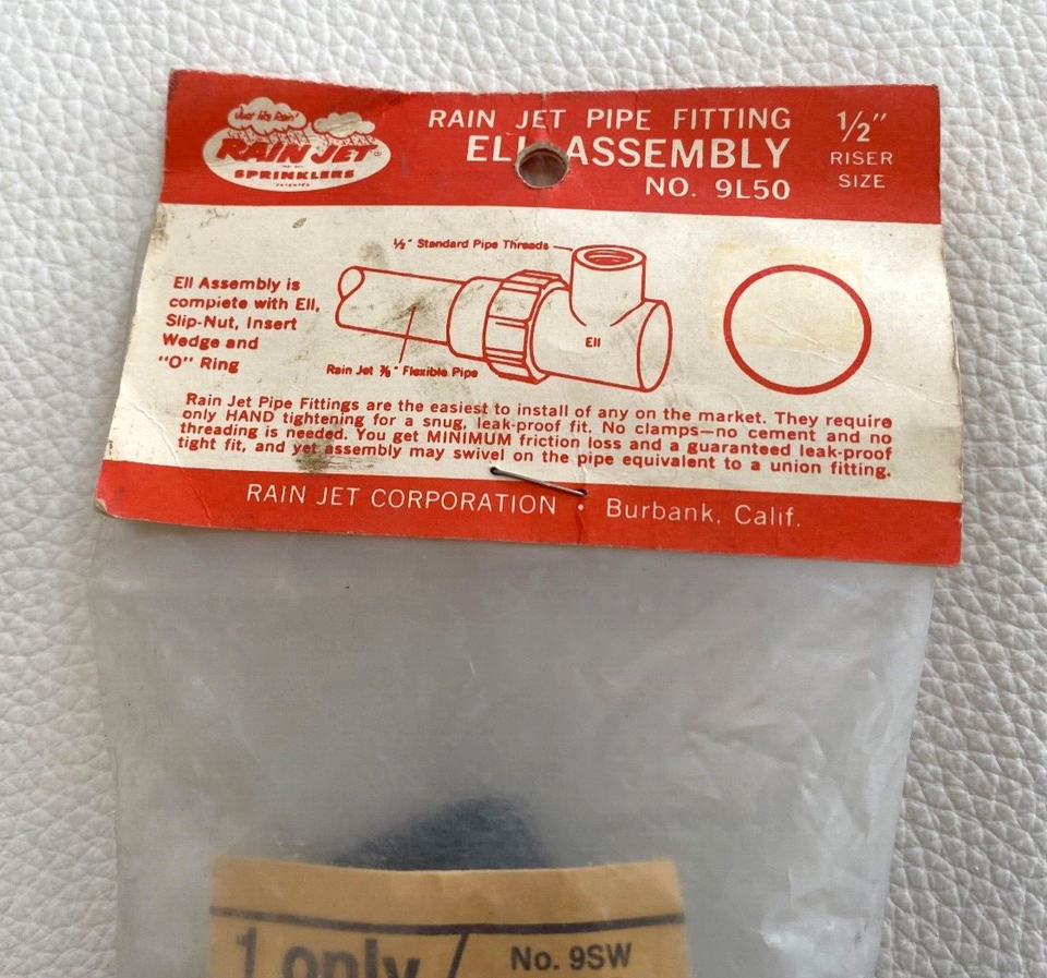 Vintage Rain Jet Sprinklers Pipe Fitting ELL Assembly 1/2" Riser Size