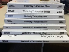 9 X 11 SAND PAPER SHEETS WET OR DRY 3M 413Q  PICK 220 240 320 360 400 500 - 50PC