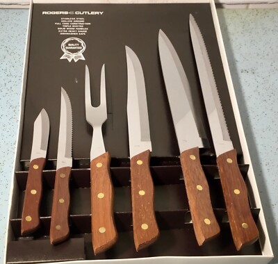 ROGERS CO. CUTLERY 6-PC CARVING SET w/BOX NEVER USED JAPAN | eBay