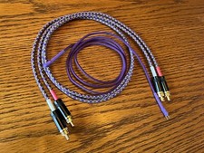 Audiophile Turntable Phono RCA Cables w/Ground Low Capacitance Interconnect 6 Ft