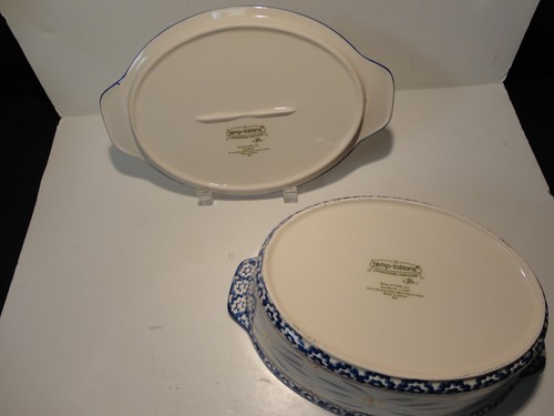 Temp-Tations Tara Old World panettiere ovale blu 1,5 Qt con coperchio e supporto - Foto 4 di 8