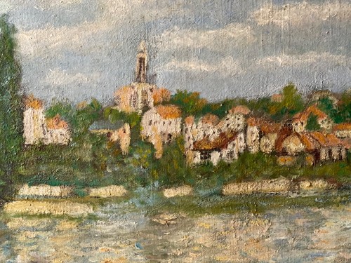 CLAUDE MONET ? 19th - GREAT IMPRESSIONIST ANTIQUE OIL / CANVAS - RIVER LANDSCAPE - Picture 12 of 24