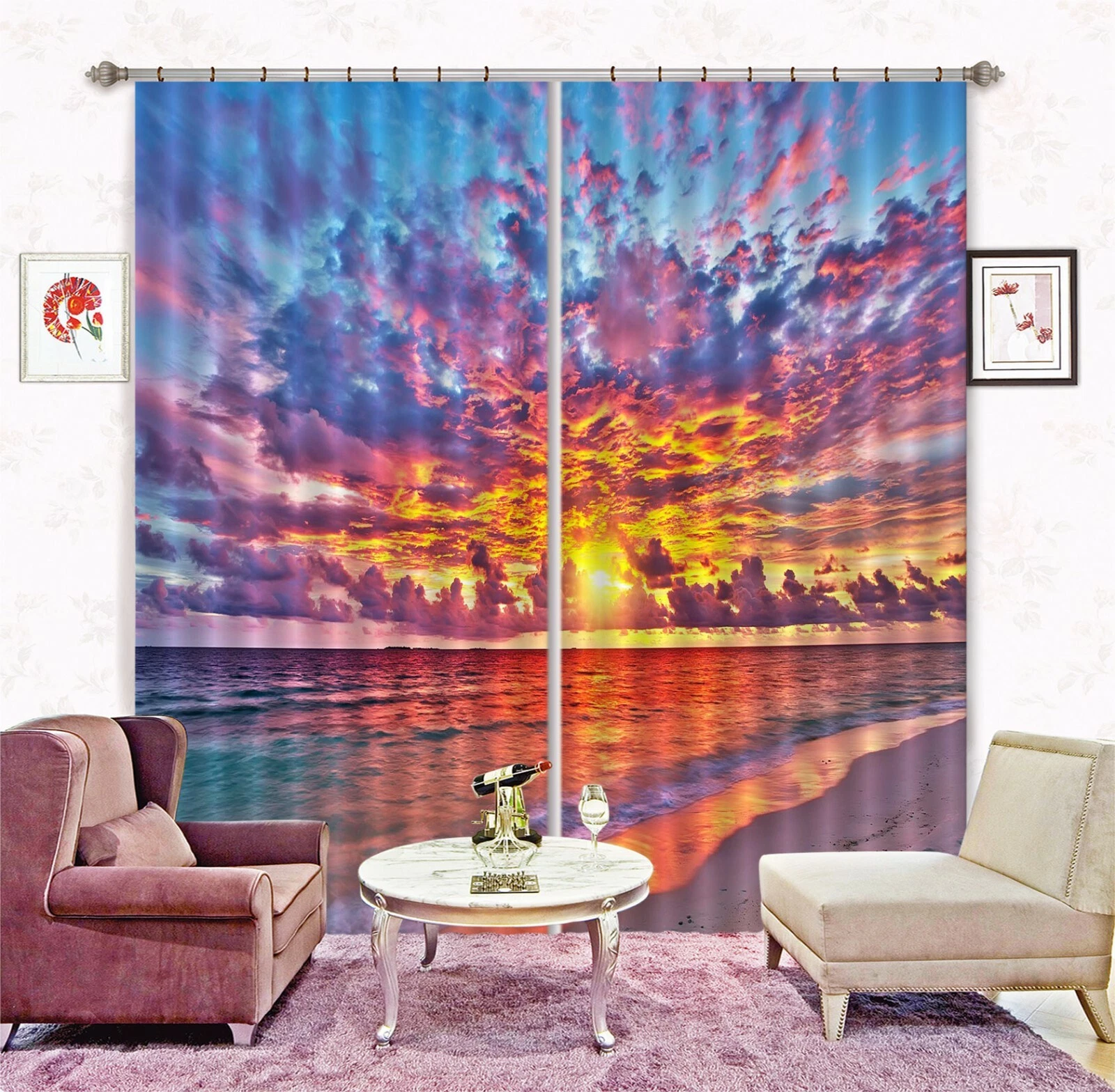 3D Sunset Cloud ZHUA1550 Blockout Photo Curtain Fabric Window Zoe