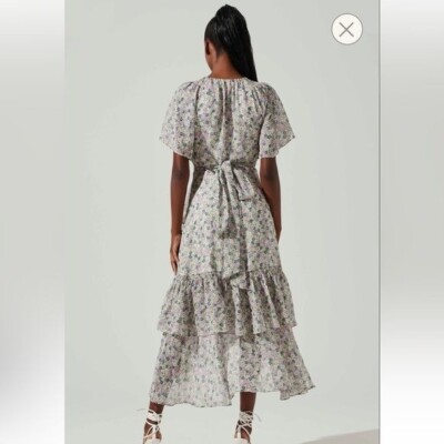 knee length dresses for ladies Nissa Floral Ruffle Midi Dress