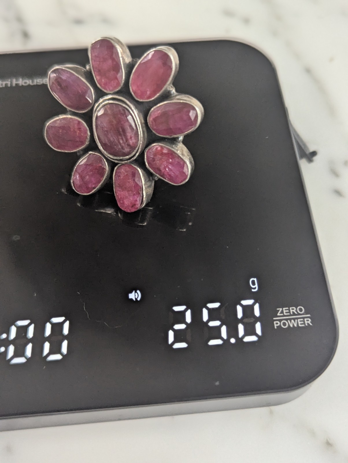 925 Sterling Silver Ruby Quartz Ring Size 10 - image 3