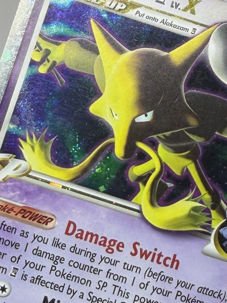 Alakazam LV.X Swirl Ultra Rare 103/111 Rising Rivals Pokémon Card