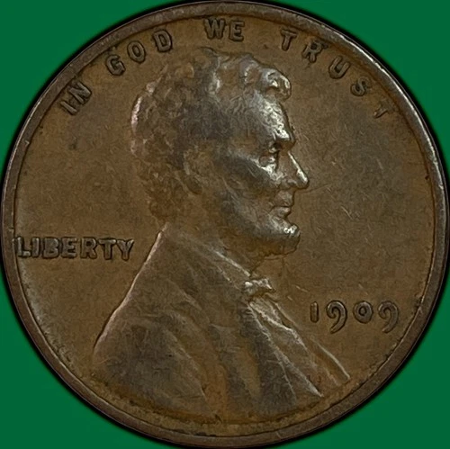 1909-VDB Lincoln Wheat Cent Choice Very Fine VF+/XF Coin #34252