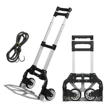 Heavy Duty Aluminum Folding Hand Truck – 75kg Capacity, Black