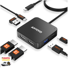 USB C Dockingstation 2 HDMI 4K 60Hz 100W PD USB 3