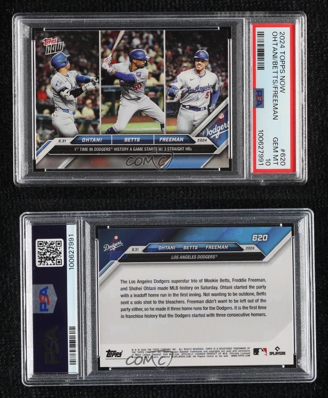 2024 Topps Now /11340 Shohei Ohtani Mookie Betts Freddie Freeman PSA 10 GEM MT view 3