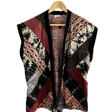 Market Place Handwork Vest Small Medium India Quilted Vest Jacket Embroidered