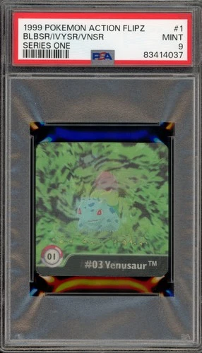Pokemon Bulbasaur/Ivysaur/Venusaur Action Flipz Series One #1 PSA 9 Mint