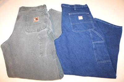 LOT OF 2 - CARHARTT B11MOS Carpenter Cotton Duck Canvas Mens 36 x 30 Pants