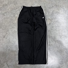 Adidas Track Pants Mens Large Black windbreaker y2k baggy wide leg skater