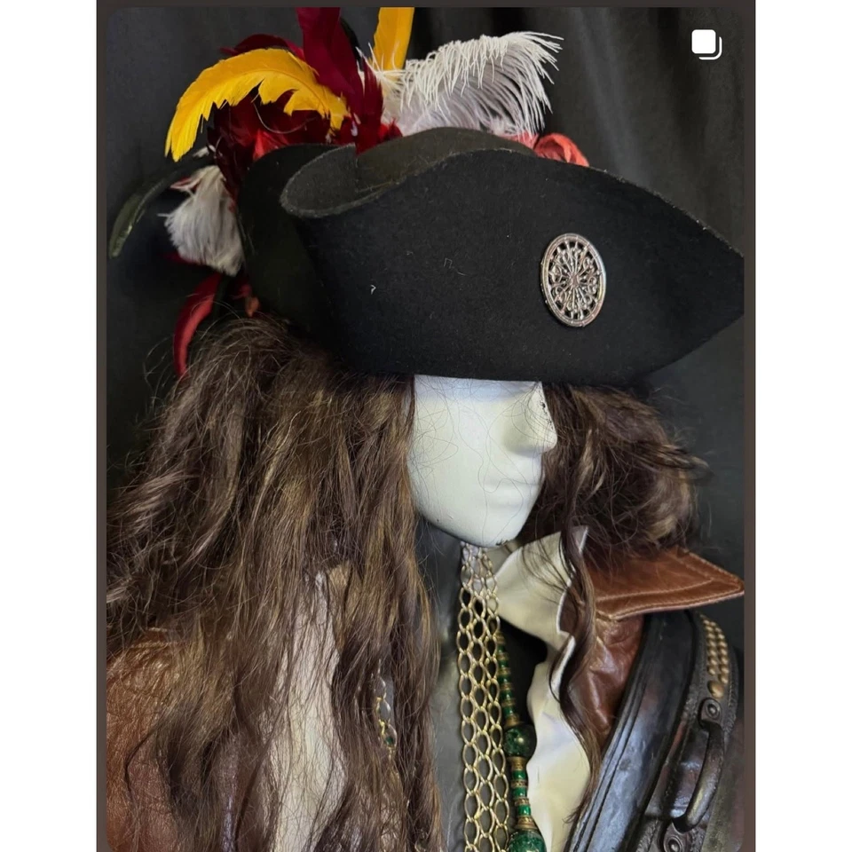 Leather Jacket Pirate - Handmade One-of-a-Kind COSTUME - Men's Large - Image 2 of 4