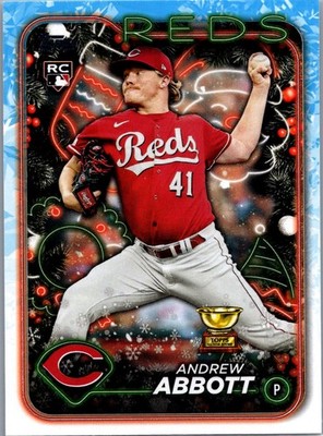 2024 Topps Holiday Andrew Abbott #H82 Cincinnati Reds