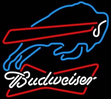 Buffalo Bills Sports Man Cave Beer Bowtie 20"x16" Neon Sign Lamp Light Bar Decor
