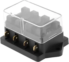 4 Way Blade Car Fuse Block Box Holder, DC10V-32V Vehicle Standard Circuit Fuse B
