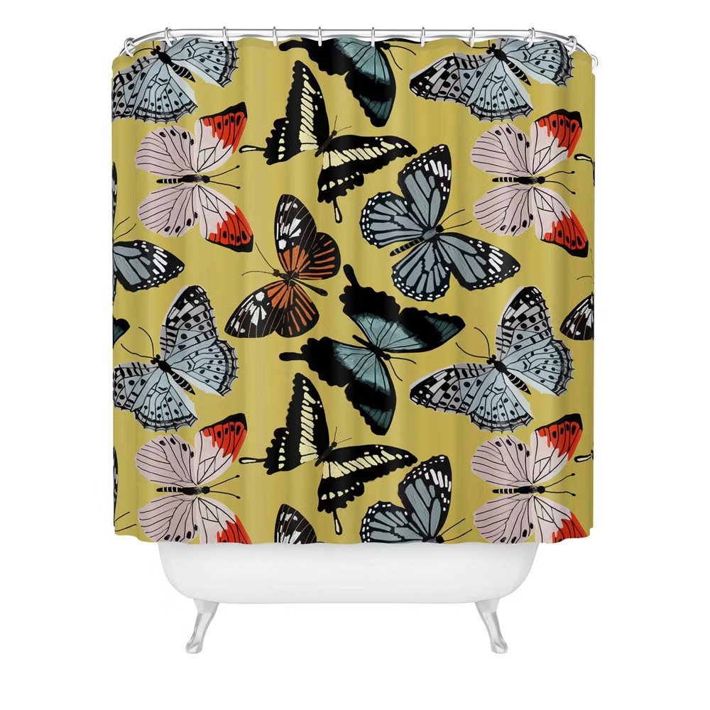 Deny Designs Emanuela Carratoni Boho Butterflies Shower Curtain 7790₽