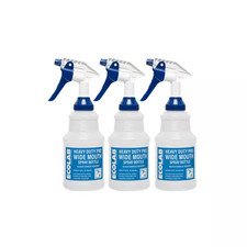 Spray Bottle 32 oz Heavy Duty Pro Wide Mouth Bleach Resistant 3 Pack Cleaning 0.47 per fl oz