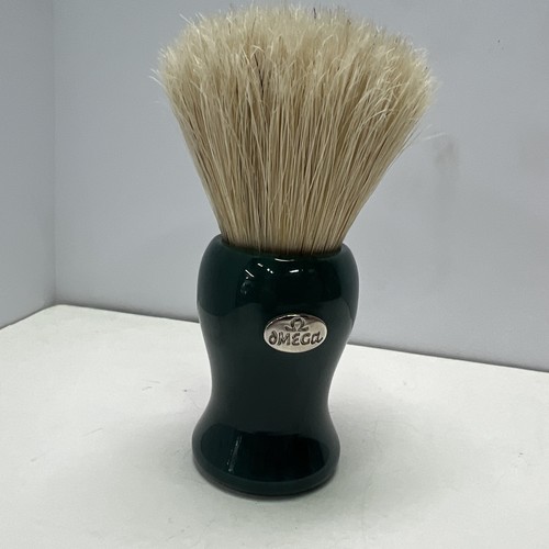 Vintage Omega 6209 Shaving Brush Faux Jadeite Handle Made In Italy