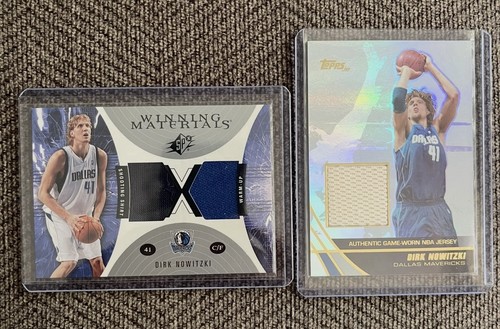 Topps Dirk Nowitzki Dallas Mavericks 2003-04 Game-Used Jersey Card Lot (2)