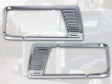 Headlight Chrome Bezel Set For Peterbilt 375 377 Lh Rh Pair Headlight Chrome Bezel Set For Peterbilt 375 377 Lh Rh Pair