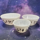 Vintage Pyrex Early American Mixing Bowl #403, 402, 401 Brown on White