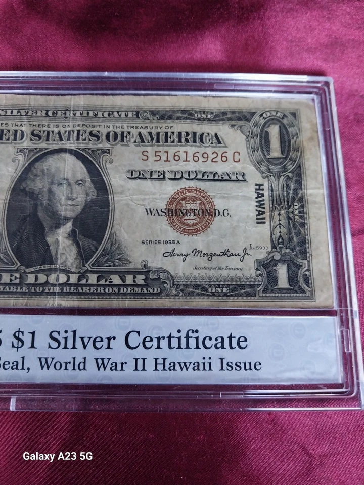 1935 A  $1  Silver Certificate HAWAII Note  Brown Seal Note  Excellent Circ Cond - Image 2 of 4
