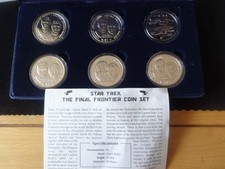 1996 6X C/NICKEL B/U LIBERIA $1 COIN BOX SET + COA STAR TREK THE FINAL FRONTIER