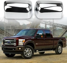 Chrome Top Half Mirror Caps Cover Trim Directly Replace for 2008-2016 Ford F250 