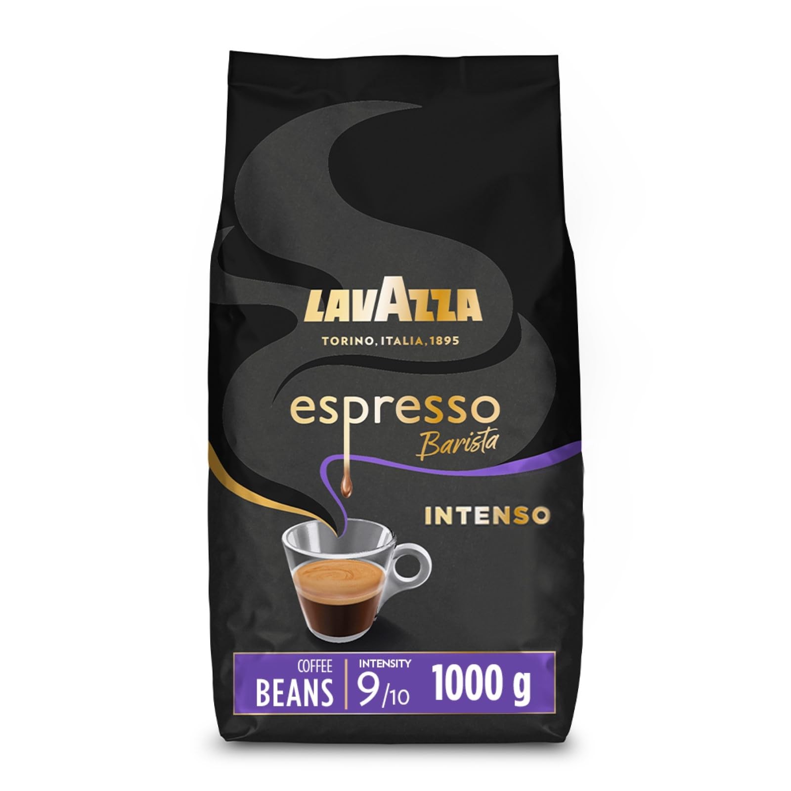 Lavazza, Espresso Barista Intenso, 1 kg Coffee Beans | Intensity 9/10, with Notes of Cocoa and Wood, Arabica and Robusta, Medium Roasting - Image 2