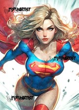 ACEO ATC Sketch - Supergirl - 1/1 - Authenticity Stamp