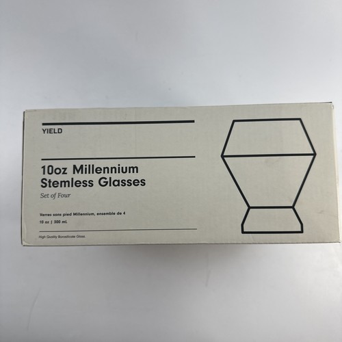 Yield Millennium Collection Stemless Multi Borosilicate Glasses 10 oz Set of 4 - Foto 12 di 15