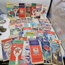 VINTAGE GAS ROAD MAP LOT Esso Mobilgas Texaco Gulf Standard Amoco 1930s 40s 50s