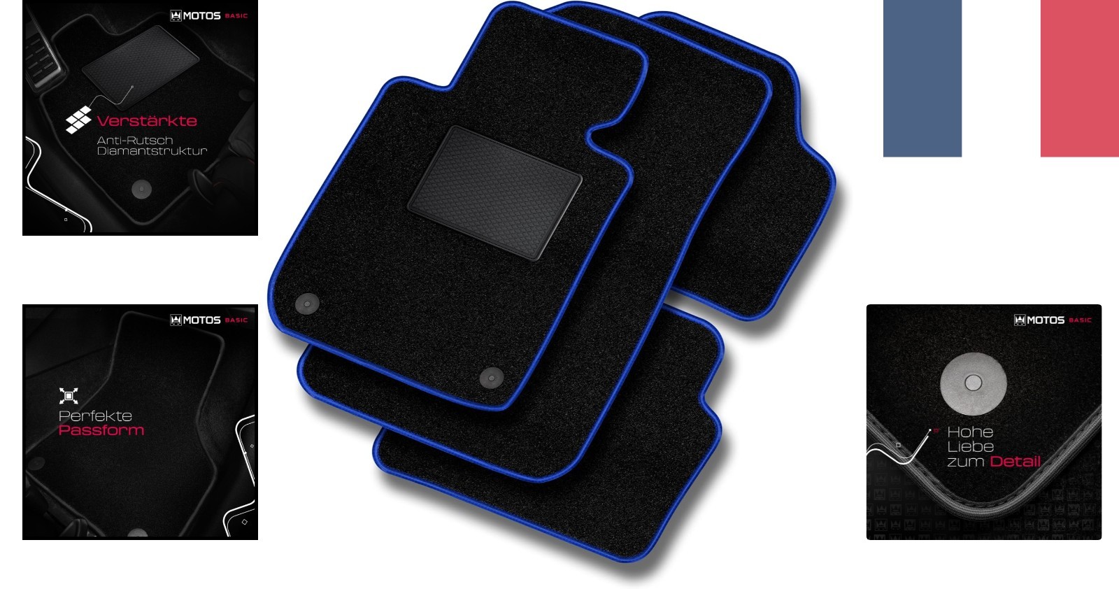 Tapis de sol velours bleu BMW Série 5 E39 moquette de voiture berline et break