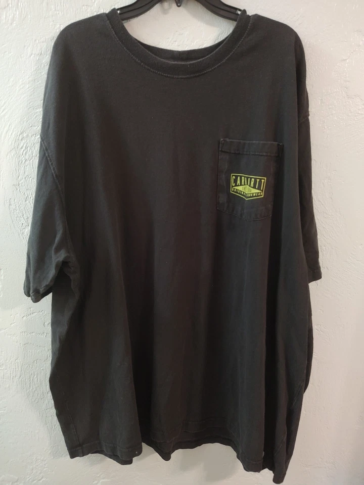 Camiseta Carhartt Original Workwear XXXLarge Manga Corta Logo Negra Verde Lima Foto 2 de 4