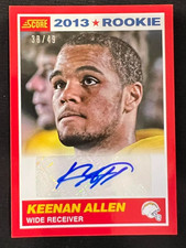KEENAN ALLEN 2013 Panini Score Red Parallel #384 Rookie Card RC AUTO #38/49. rookie card picture