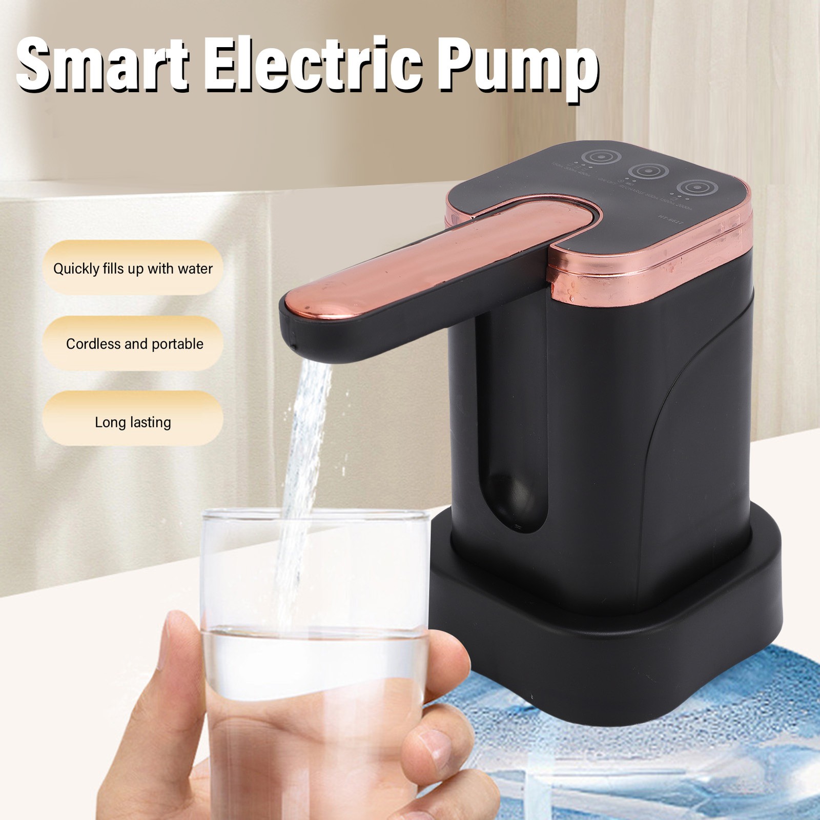 Automatic Water Dispenser For 5 Gallon Bottle 3 Modes Foldable Portable Electric