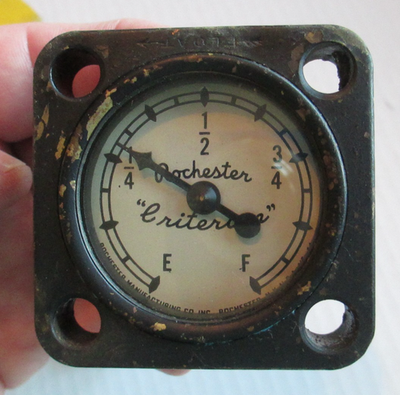 #ad WORKING VINTAGE ROCHESTER CRITERION MECHANICAL IN TANK LIQUID GAUGE BRASS A10 $120.00