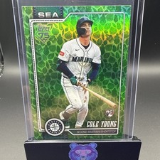 2026 Topps Series 1 Cole Young Holiday Green Leaf Foil RC #129 Mariners