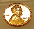 1957 Gem Proof  Lincoln Wheat Cent EYE CANDY Blazing Red Beauty #209 ~ 2
